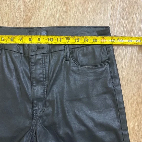 Kut from the Kloth Black Wide-Leg Faux Leather Jeans with Raw Hem - Picture 6 of 7